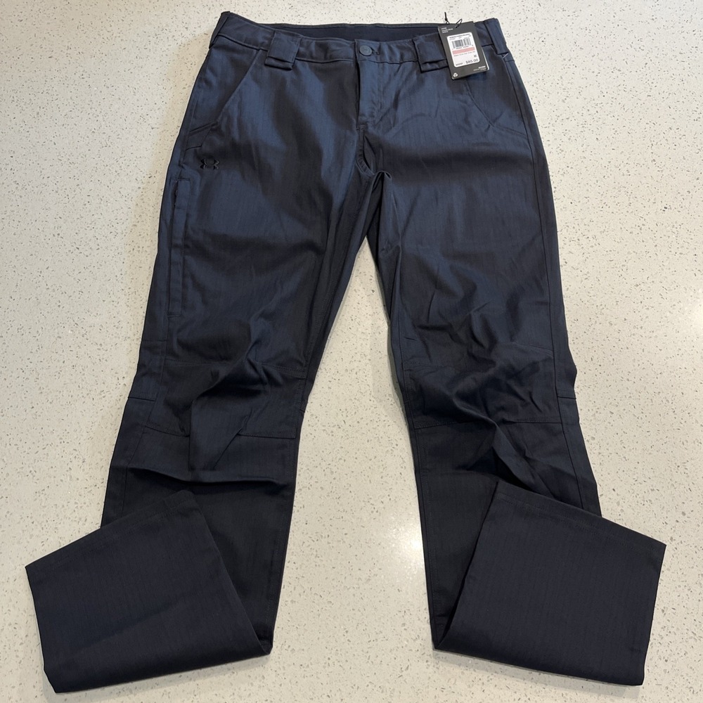 Under Armour Enduro‎ Elite Pants Womens 10 Black Flat Front Cargo Pockets NWT